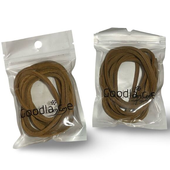 GOODLACE 2 Pieces at 1/8" x 60” Rawhide Leather Shoelaces, Color: Camel - Picture 3 of 3